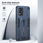 Хибриден гръб със стойка и силиконов пръстен за Motorola E13 - тъмно син - 2 Хибриден гръб със стойка и силиконов пръстен за Motorola E13 - тъмно син - 2