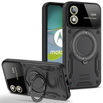 Силиконов гръб със стойка тип пръстен за Motorola E13 - черен - 1 Силиконов гръб със стойка тип пръстен за Motorola E13 - черен - 1