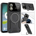 Силиконов гръб със стойка тип пръстен за Motorola E13 - черен Силиконов гръб със стойка тип пръстен за Motorola E13 - черен