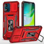 Хибриден гръб със стойка и слайдер за камера за Motorola E13 - червен Хибриден гръб със стойка и слайдер за камера за Motorola E13 - червен