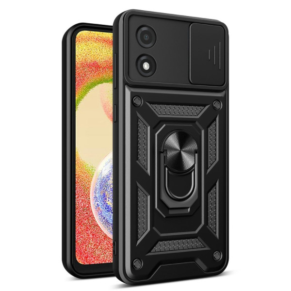 Хибриден гръб със стойка за Motorola E13 - черен Хибриден гръб със стойка за Motorola E13 - черен