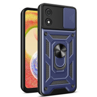 Хибриден гръб със стойка за Motorola E13 - тъмно син