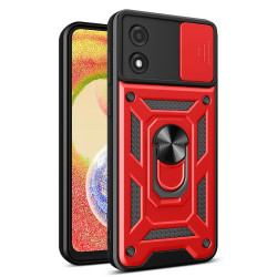 Хибриден гръб със стойка за Motorola E13 - червен