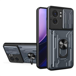 Хибриден гръб със стойка за Motorola Edge 40 5G - стоманено сив