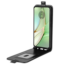 Кожен калъф flip за Motorola Edge 40 5G - черен