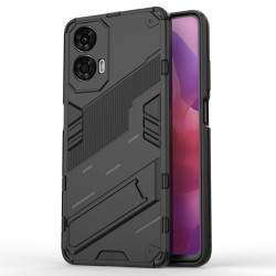 Хибриден гръб със стойка марка BIBERCAS за Motorola Moto G04/G24 - черен