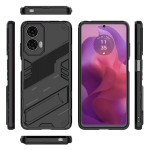 Хибриден гръб със стойка марка BIBERCAS за Motorola Moto G04/G24 - черен - 1 Хибриден гръб със стойка марка BIBERCAS за Motorola Moto G04/G24 - черен - 1