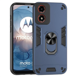 Хибриден гръб със стойка за Motorola Moto G04/G24 - тъмно син