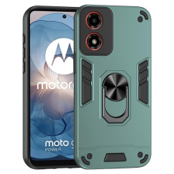 Хибриден гръб със стойка за Motorola Moto G04/G24 - зелен