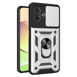 Хибриден гръб със стойка и слайдер за Motorola G54 5G - бял