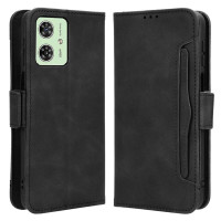 Кожен калъф тип портмоне с магнитно закопчаване за Motorola G54 5G - черен