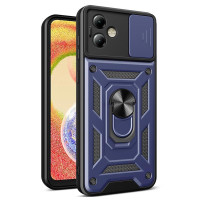 Хибриден гръб със стойка и слайдер за Motorola Moto G14 - тъмно син