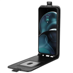 Кожен калъф flip за Motorola Moto G14 - черен