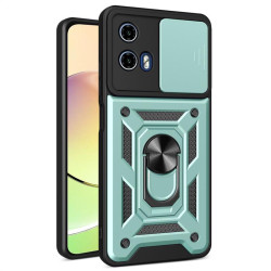 Хибриден гръб със стойка и слайдер за камера за Motorola Moto G34 5G - зелен