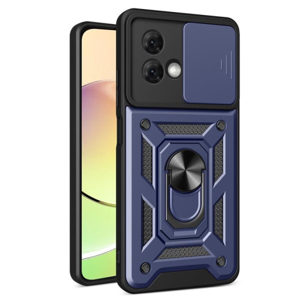 Хибриден гръб със стойка за Motorola Moto G84 5G - тъмно син Хибриден гръб със стойка за Motorola Moto G84 5G - тъмно син