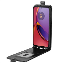 Кожен калъф flip за Motorola Moto G84 5G - черен
