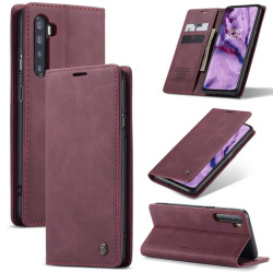 Калъф страничен flip марка CASEME за OnePlus Nord – винено червен