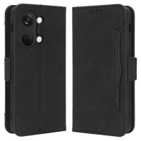 Кожен калъф тип портмоне с магнитна закопчалка за OnePlus Nord 3 5G - черен