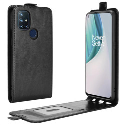 Кожен калъф flip за OnePlus Nord N10 - черен