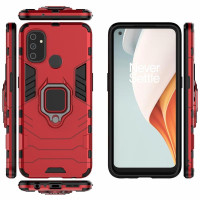 Хибриден гръб със стойка за OnePlus Nord N100 - червен