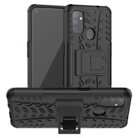 Двупластов гръб със стойка за OnePlus Nord N100 - черен
