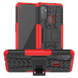 Двупластов гръб със стойка за OnePlus Nord N100 - червен