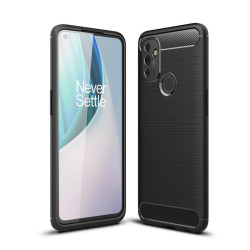 Релефен силиконов гръб за OnePlus Nord N100 - черен