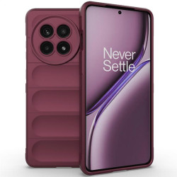 Подсилен силиконов гръб на ленти за OnePlus 13R - винено червен