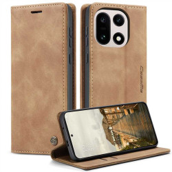 Калъф страничен flip марка CASEME за OnePlus 15 – светло кафяв