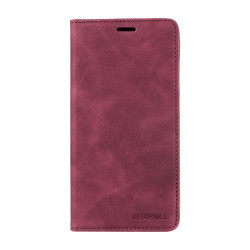 Калъф страничен flip марка BETOPNICE за OnePlus 15 – винено червен
