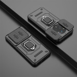 Хибриден гръб със стойка и слайдър за камера за Realme 14 Pro+ - черен - 2