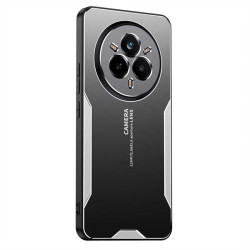 Алуминиев гръб за Realme 14 Pro+ 5G - черен със сребрист ръб