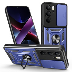 Хибриден гръб със стойка и слайдър за камера за Realme 14x - тъмно син