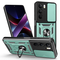 Хибриден гръб със стойка и слайдър за камера за Realme 14x - зелен