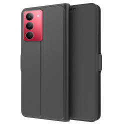 Тънък калъф страничен flip за Realme 14x &ndash; черен