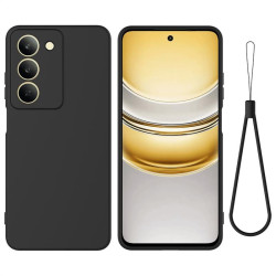 Силиконов гръб с верижка за Realme 14x - черен