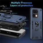 Хибриден гръб със стойка за Realme 16 Pro+ - тъмно син - 0
