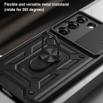 Хибриден гръб със стойка и слайдър за камера за Realme C100 5G - черен - 1