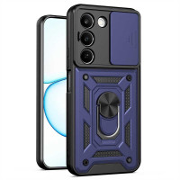 Хибриден гръб със стойка и слайдър за камера за Realme C100 5G - тъмно син