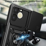 Хибриден гръб с кръгла стойка и слайдър за камера за Realme Note 70T - черен - 0