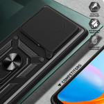 Хибриден гръб с кръгла стойка и слайдър за камера за Realme Note 70T - черен - 1