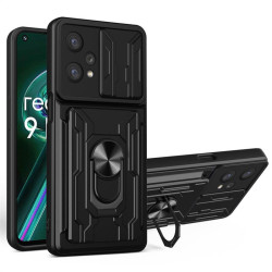 Хибриден гръб със стойка за Realme 9 Pro - черен