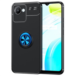 Силиконов гръб със стойка за Realme C30 - син пръстен
