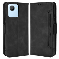 Кожен калъф тип портмоне с магнитна закопчалка за Realme C30 - черен