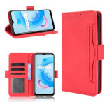 Кожен калъф тип портмоне с магнитна закопчалка за Realme C11 2021 - червен Кожен калъф тип портмоне с магнитна закопчалка за Realme C11 2021 - червен