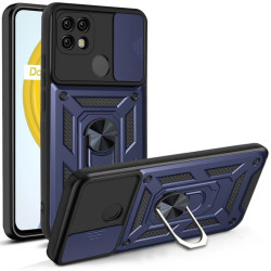 Хибриден гръб със стойка за Realme C21 - тъмно син