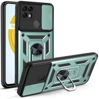 Хибриден гръб със стойка за Realme C21 - зелен металик
