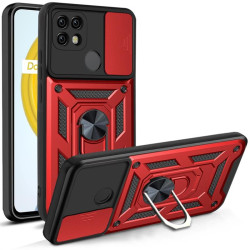 Хибриден гръб със стойка за Realme C21 - червен