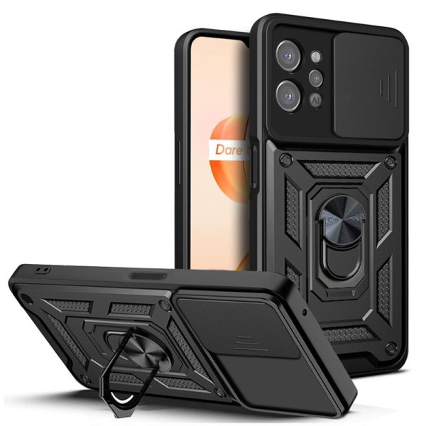 Хибриден гръб със стойка за Realme C31 - черен