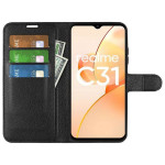 Кожен калъф тип портмоне за Realme C31 - черен - 1 Кожен калъф тип портмоне за Realme C31 - черен - 1